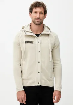 Aeronautica Militare hanorac de bumbac culoarea bej, cu gluga, cu imprimeu, MA1575UL00539 imagine