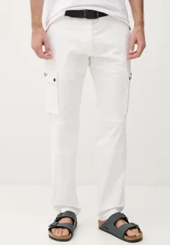 Aeronautica Militare pantaloni culoarea alb, drept, PA1665CT3534 imagine