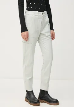 Aeronautica Militare pantaloni femei, culoarea turcoaz, drept, high waist, PA1621DCT3418 imagine