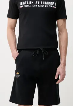 Aeronautica Militare pantaloni scurti barbati, culoarea negru, BF017F459 imagine