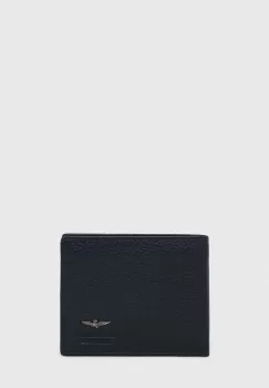 Aeronautica Militare portofel de piele barbati, culoarea albastru marin imagine