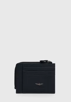 Aeronautica Militare portofel de piele barbati, culoarea albastru marin imagine