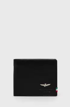 Aeronautica Militare portofel de piele barbati, culoarea negru imagine