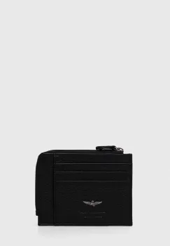 Aeronautica Militare portofel de piele barbati, culoarea negru imagine