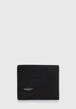 Aeronautica Militare portofel de piele barbati, culoarea negru imagine