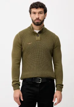 Aeronautica Militare pulover de bumbac culoarea bej, light, cu turtleneck, MA1572UL00409 imagine