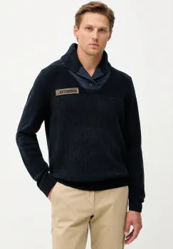 Aeronautica Militare pulover de bumbac culoarea bleumarin, MA1574UL00539 imagine