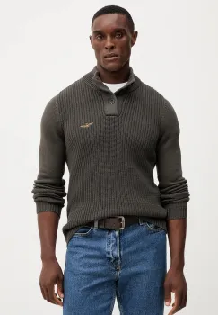 Aeronautica Militare pulover de bumbac culoarea gri, light, cu turtleneck, MA1572UL00409 imagine