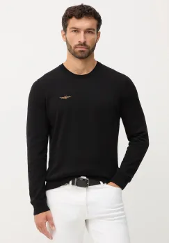 Aeronautica Militare pulover de bumbac culoarea negru, light, MA1611UL00506 imagine