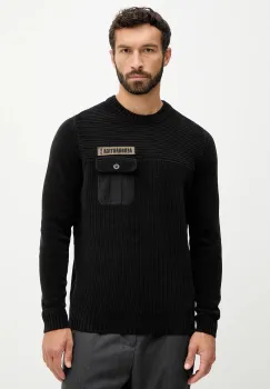 Aeronautica Militare pulover de bumbac culoarea negru, MA1573UL00539 imagine