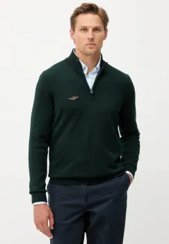 Aeronautica Militare pulover de bumbac culoarea verde, light, MA1578UL00506 imagine
