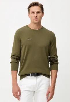 Aeronautica Militare pulover de bumbac culoarea verde, light, MA1611UL00506 imagine