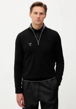Aeronautica Militare pulover de lana culoarea negru, light, cu turtleneck, MA1570UL00415 imagine