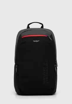 Aeronautica Militare rucsac barbati, culoarea negru, mare, neted imagine