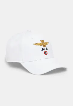 Aeronautica Militare sapca de baseball din bumbac culoarea alb, cu imprimeu, HA1100CT2848 imagine