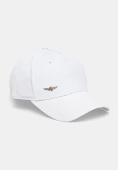 Aeronautica Militare sapca de baseball din bumbac culoarea alb, neted, HA1122CT2848 imagine
