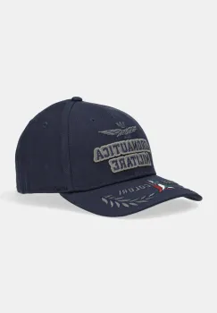 Aeronautica Militare sapca de baseball din bumbac culoarea bleumarin, cu imprimeu, HA1104CT2261 imagine