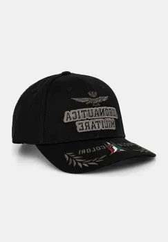 Aeronautica Militare sapca de baseball din bumbac culoarea negru, cu imprimeu imagine