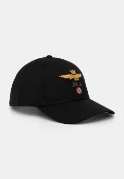 Aeronautica Militare sapca de baseball din bumbac culoarea negru, HA1100UCT02848 imagine
