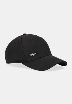 Aeronautica Militare sapca de baseball din bumbac culoarea negru, neted, HA1122CT2848 imagine