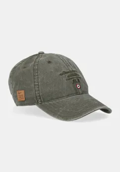 Aeronautica Militare sapca de baseball din bumbac culoarea verde, cu imprimeu, HA1204CT2476 imagine