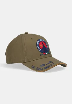 Aeronautica Militare sapca de baseball din bumbac culoarea verde, cu imprimeu, HA1208CT2261 imagine