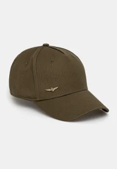 Aeronautica Militare sapca de baseball din bumbac culoarea verde, neted, HA1122CT2848 imagine