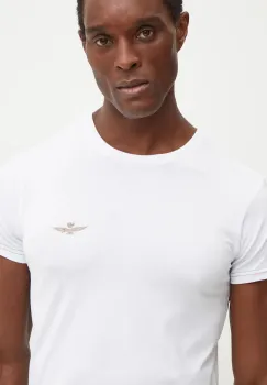 Aeronautica Militare tricou barbati, culoarea alb, cu imprimeu, AM1UTI003 imagine