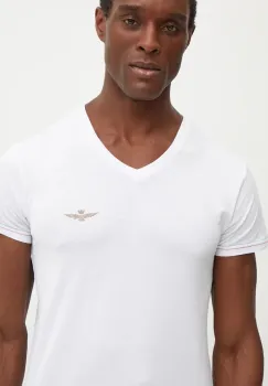 Aeronautica Militare tricou barbati, culoarea alb, neted, AM1UTI004 imagine