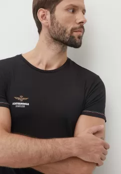 Aeronautica Militare tricou barbati, culoarea negru, cu imprimeu, AM1UTI003 imagine