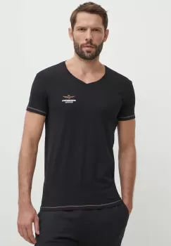 Aeronautica Militare tricou barbati, culoarea negru, neted, AM1UTI004 imagine