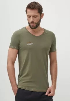 Aeronautica Militare tricou barbati, culoarea verde, neted, AM1UTI004 imagine