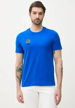 Aeronautica Militare tricou din bumbac barbati, culoarea albastru marin, cu imprimeu, TS2391J592 imagine