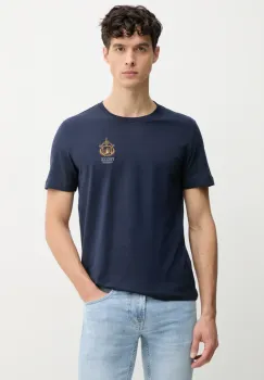 Aeronautica Militare tricou din bumbac barbati, culoarea albastru marin, cu imprimeu, TS2391J592 imagine