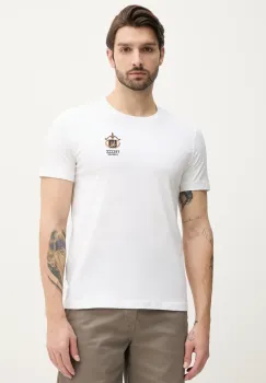 Aeronautica Militare tricou din bumbac barbati, culoarea bej, cu imprimeu, TS2391J592 imagine