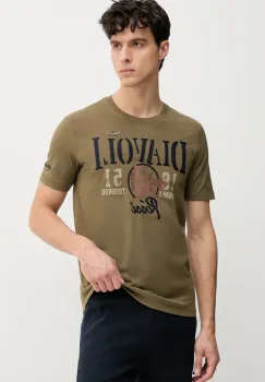 Aeronautica Militare tricou din bumbac barbati, culoarea verde, cu imprimeu, TS2422J686 imagine