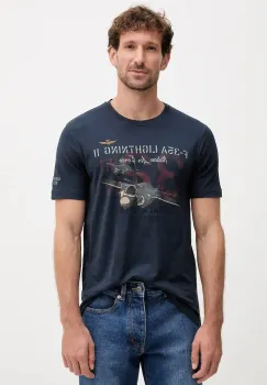Aeronautica Militare tricou din bumbac culoarea bleumarin, cu model, TS2472UJ00708 imagine