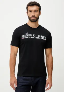 Aeronautica Militare tricou din bumbac culoarea negru, cu imprimeu, TS1942UJ00538 imagine