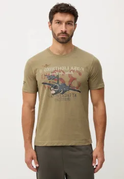 Aeronautica Militare tricou din bumbac culoarea verde, cu model, TS2472UJ00708 imagine
