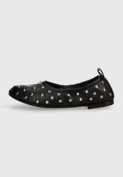 AGL balerini de piele MILLY SOFT culoarea negru, D544009PCSOFTY0000 imagine
