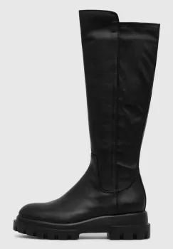 AGL ghete de piele MALIKA femei, culoarea negru, cu toc plat, D756564PGKA1121049 imagine