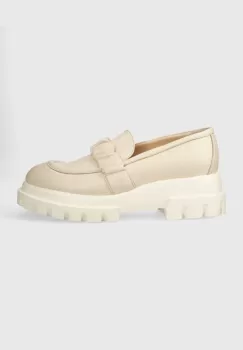 AGL mocasini de piele CELESTE femei, culoarea bej, cu platforma, D756026PGKA076G107 imagine