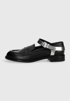 AGL mocasini de piele OLIVIA femei, culoarea negru, cu toc plat, D835024PDK76601720 imagine