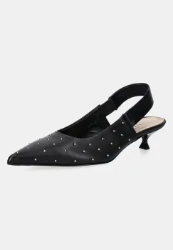 AGL pantofi de piele Lenor S Studs culoarea negru, pe toc jos, cu toc deschis, D167022PCKS0573656 imagine