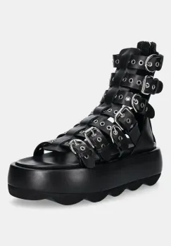 AGL sandale de piele Gwendoline Straps culoarea negru, cu platforma, D690005PHSOFTY0000 imagine