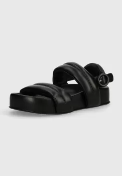 AGL sandale de piele JANE femei, culoarea negru, cu platforma, D685004PGSOFTY0000 imagine