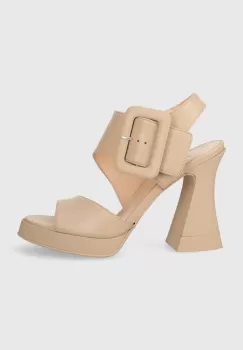 AGL sandale de piele JANIS culoarea bej, D669028PGKA076G140 imagine