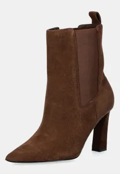 Aldo botine din piele intoarsa LIORA culoarea maro, cu toc drept, 14147558 imagine