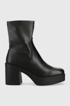 Aldo botine Upstep femei, culoarea negru, cu toc drept imagine
