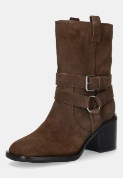 Aldo cizme din piele intoarsa MAGNOLYA culoarea maro, cu toc drept, 14147001 imagine